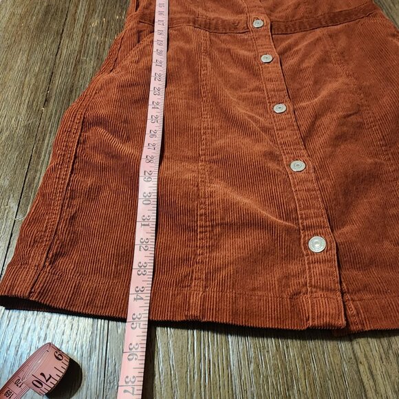 Levi’s Corduroy Button Up Tank Dress NWOT Brown Med - Picture 3 of 8